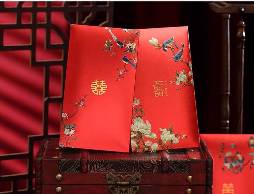 Oriental Wedding Red Envelope Pockets/Hong Bao/A Set of 10