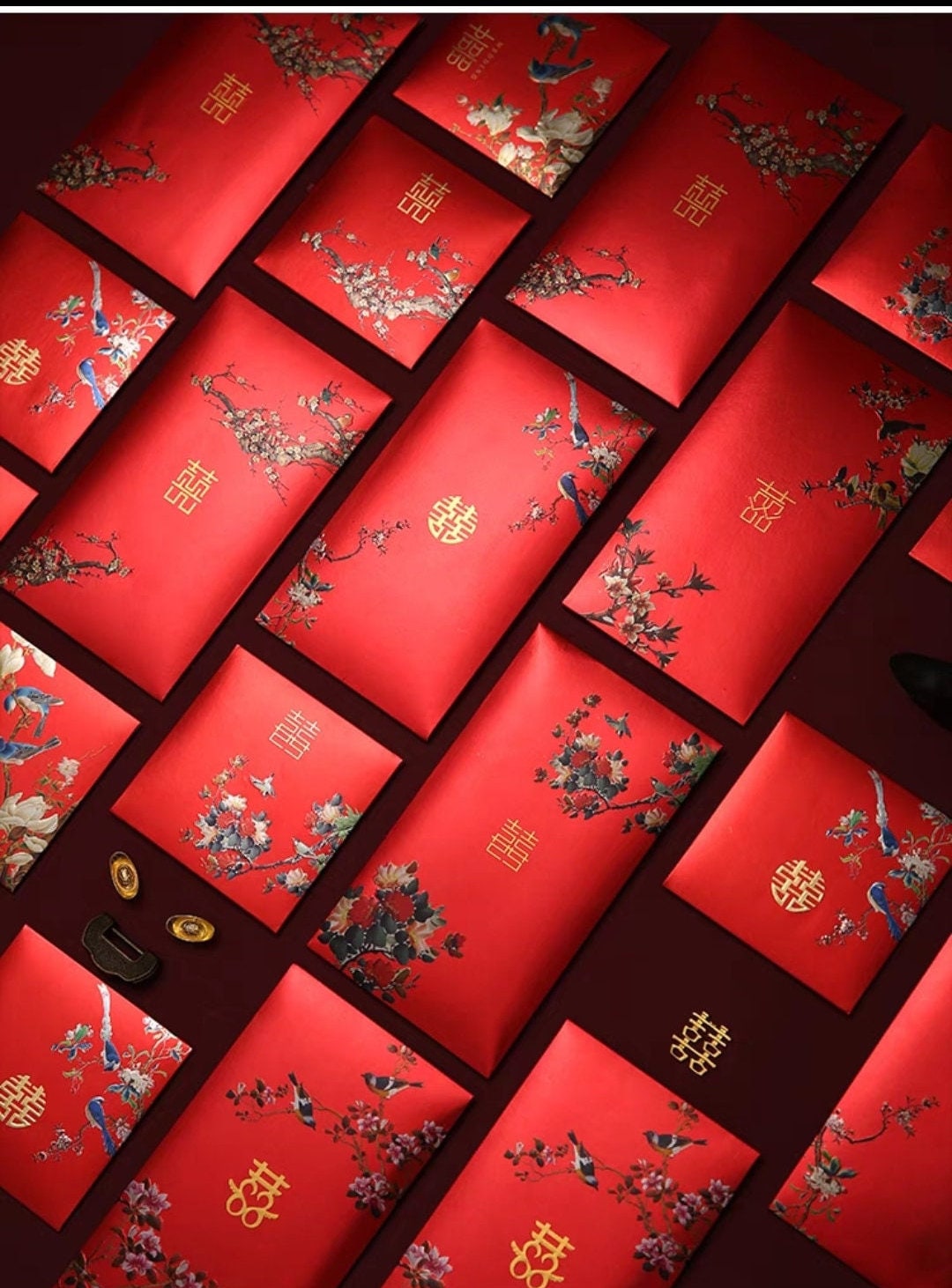 Oriental Wedding Red Envelope Pockets/Hong Bao/A Set of 10