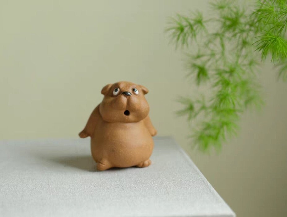 Cute dog tea pets/ZiSha YiXing pottery/Kungfu tea pets/incense burner/tea accessories