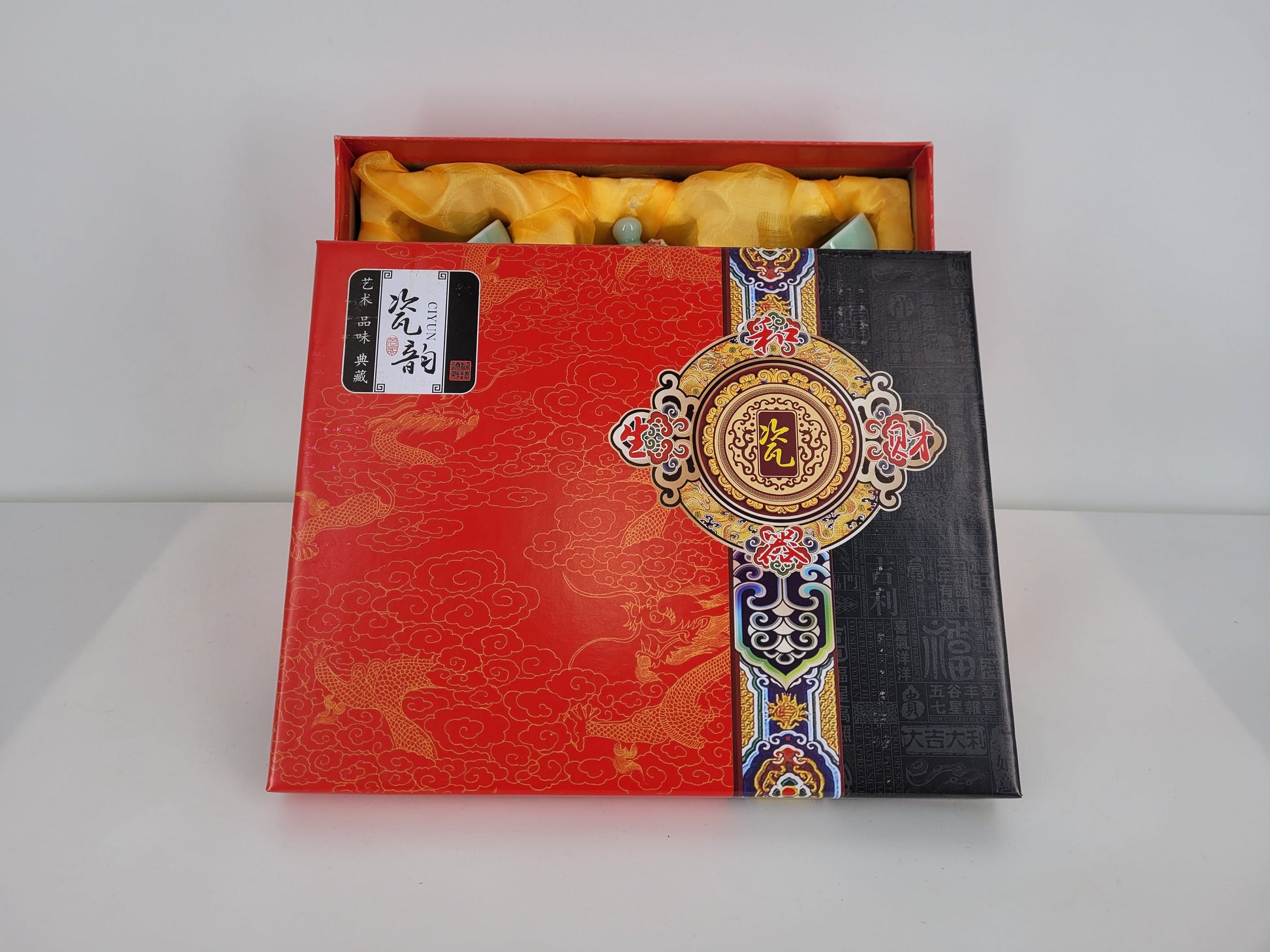 Oriental Koi Fish Design Green Ceramic Tea Set/Kungfu Tea/Tea Art