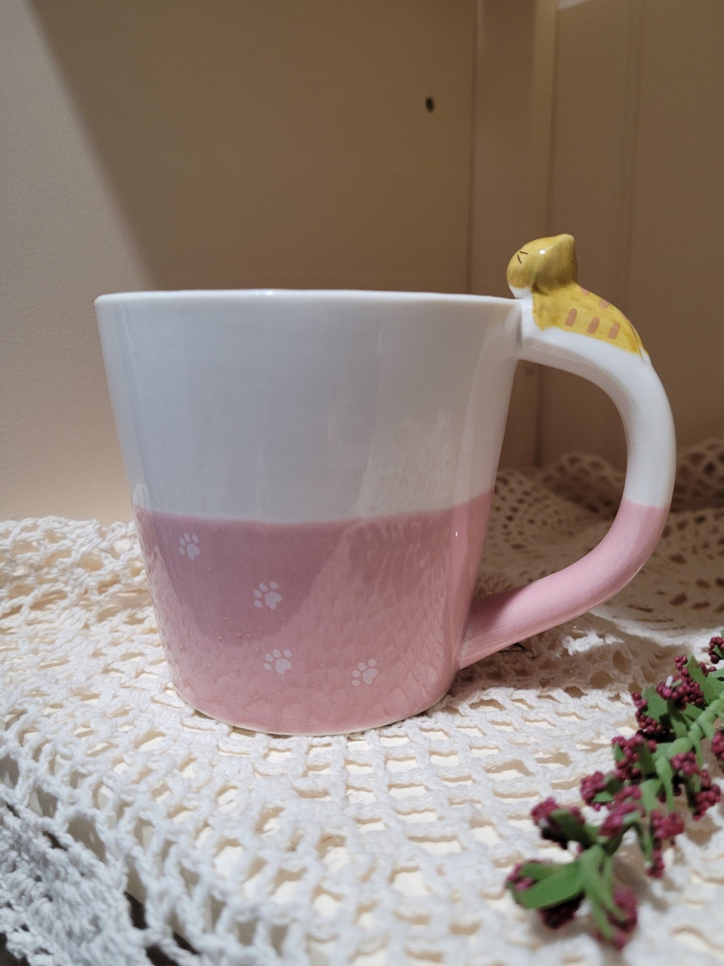 Cute Japanese 3D ceramic cat coffee mugs/cat handle tea cups/kawaii cat cups for cat lovers
