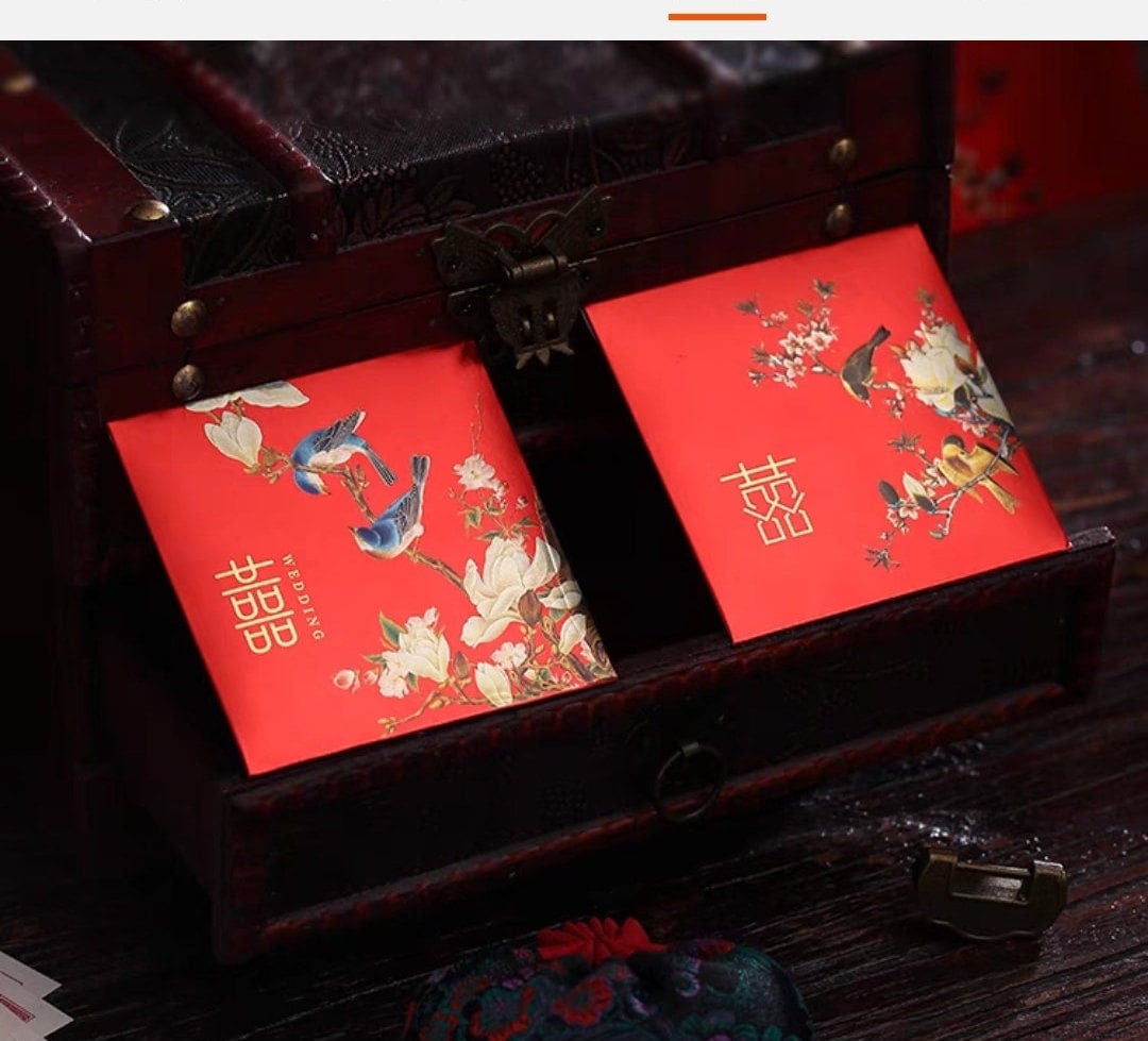 Oriental Wedding Red Envelope Pockets/Hong Bao/A Set of 10