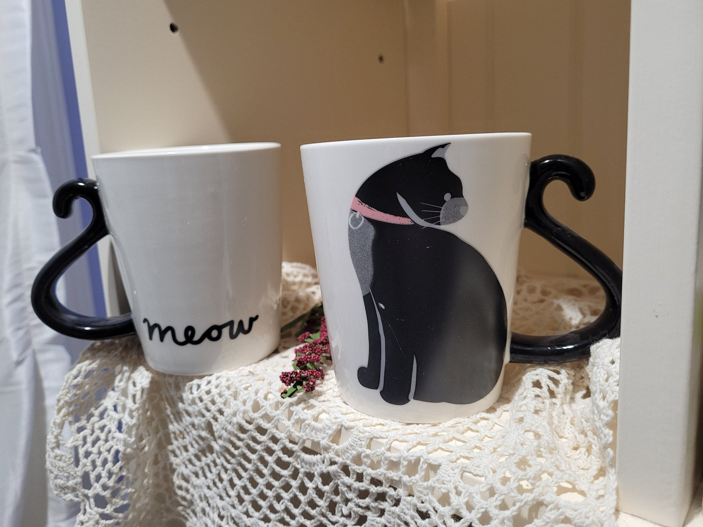 Kawaii Ceramic Cat Coffee Mugs/Cute Tea Cups/Housewarming Gift/Cat Lover/380ML