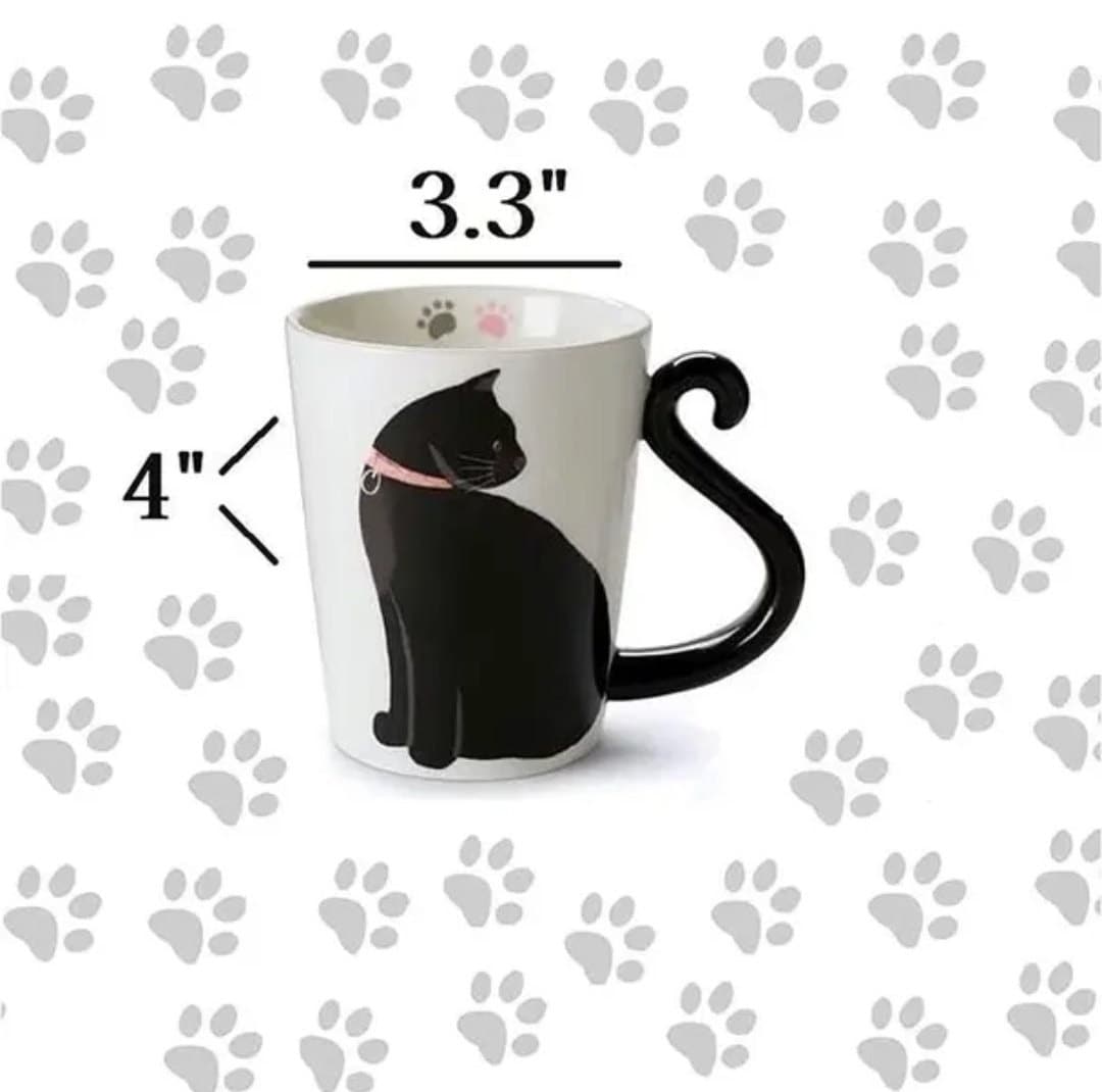 Kawaii Ceramic Cat Coffee Mugs/Cute Tea Cups/Housewarming Gift/Cat Lover/380ML