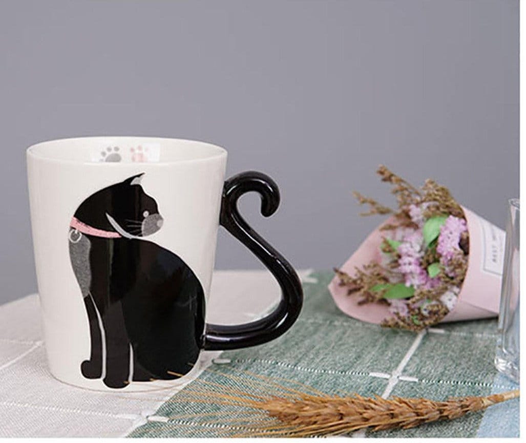 Kawaii Ceramic Cat Coffee Mugs/Cute Tea Cups/Housewarming Gift/Cat Lover/380ML