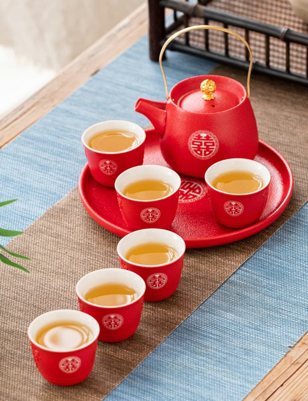 Double Happiness wedding Tea Sets