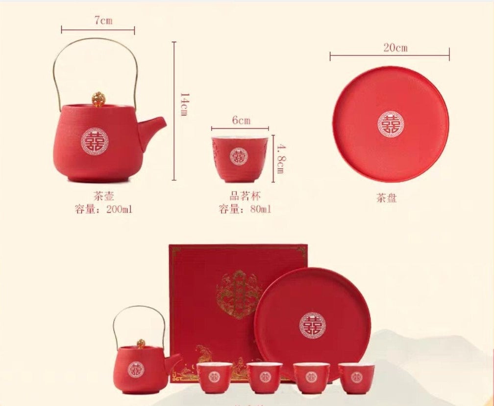Double Happiness wedding Tea Sets