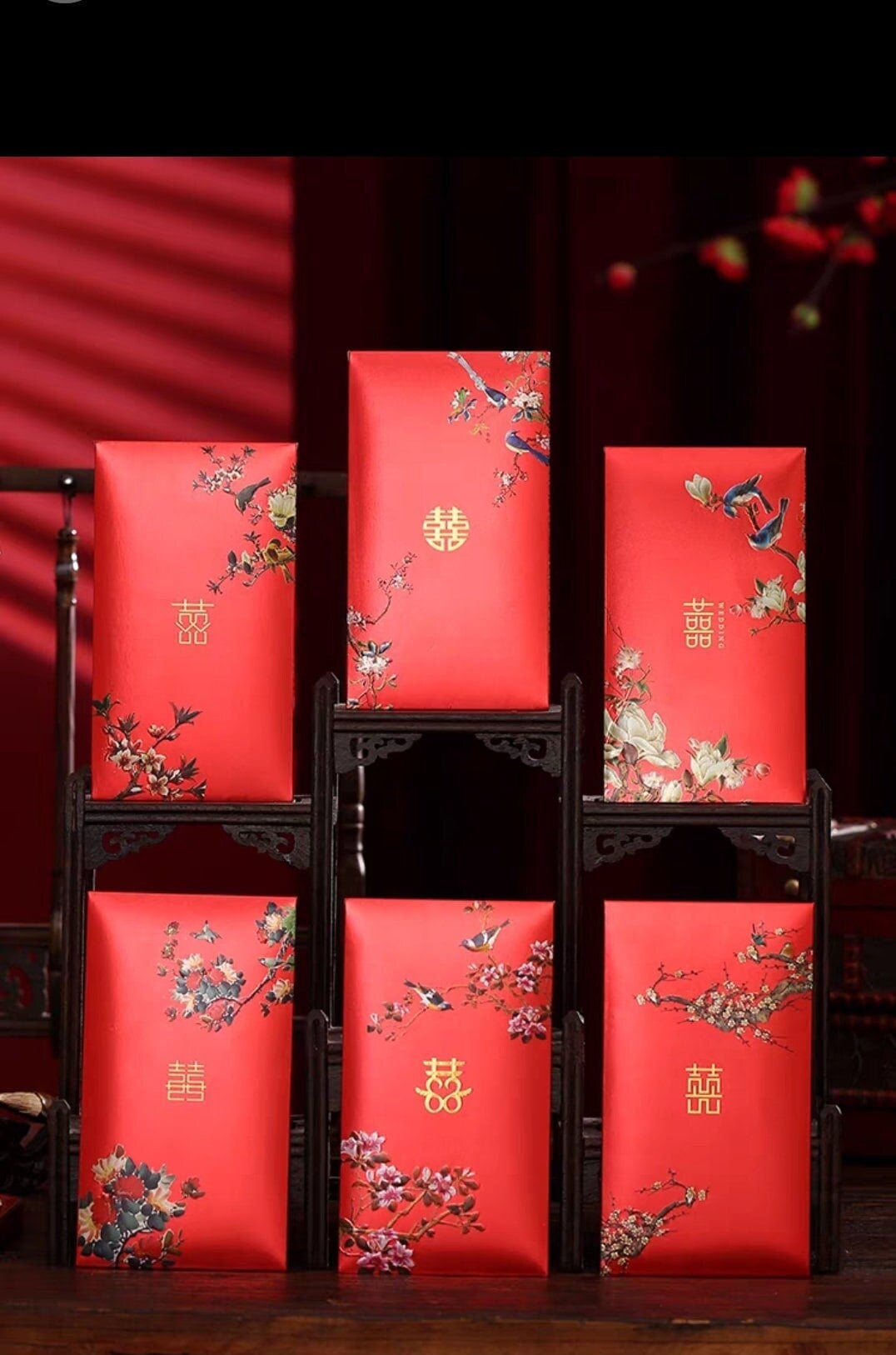 Oriental Wedding Red Envelope Pockets/Hong Bao/A Set of 10