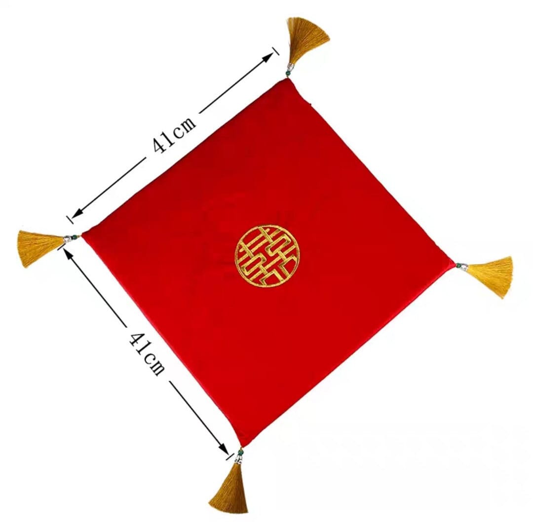 One pair/Oriental wedding double happiness red Xi kneeling pad/seat cushions