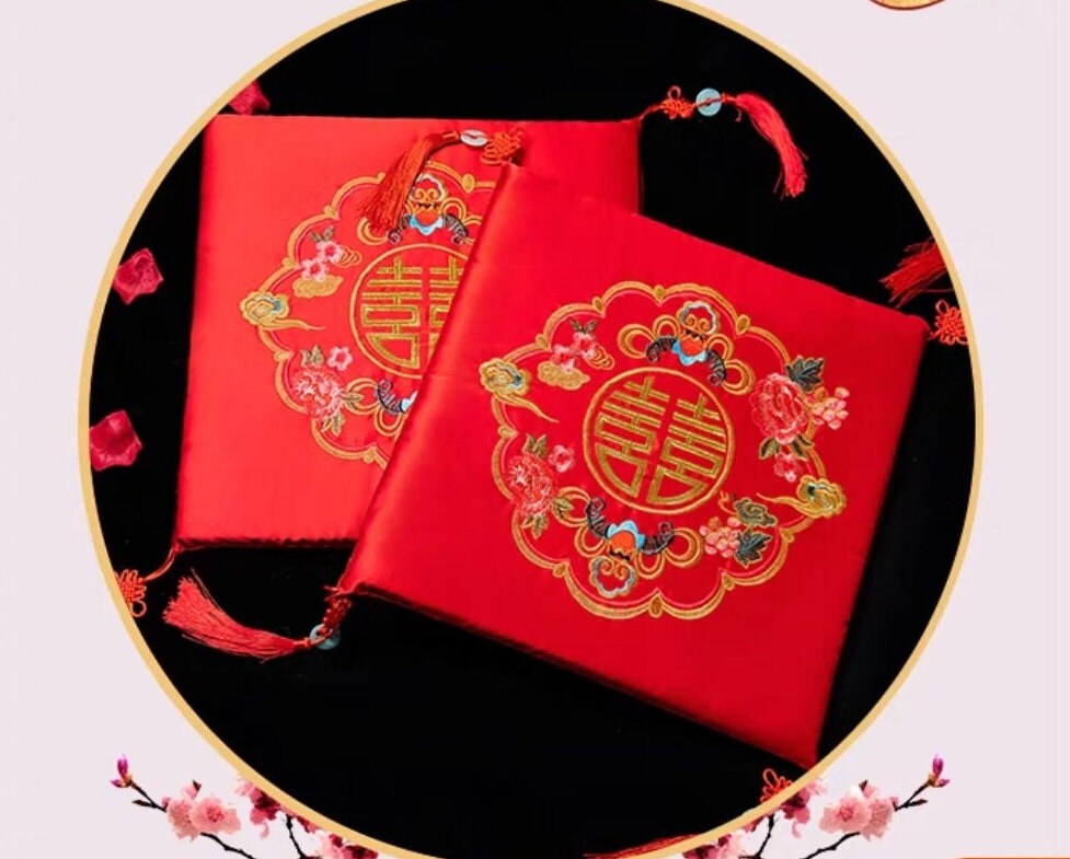 Oriental wedding double happiness kneeling pad with tassels for tea ceremony/cushions/fu kneeling pad/a pair